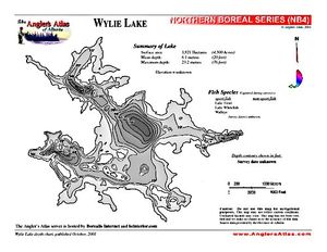 Shaded Contour map for WYLIE LAKE, Alberta