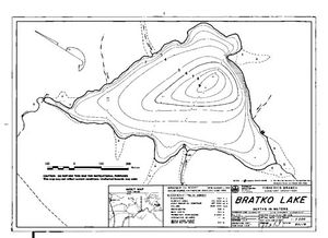 Contour map for BRATKO LAKE, British Columbia