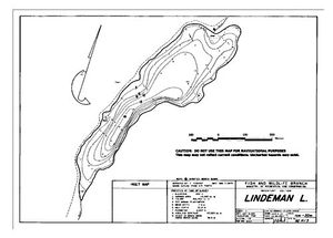 Contour map for LINDEMAN LAKE, British Columbia
