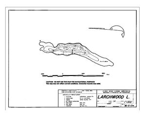 Contour map for LARCHWOOD LAKE, British Columbia