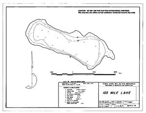 Contour map for 103 Mile Lake, British Columbia