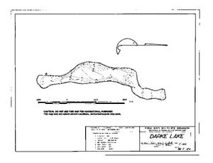 Contour map for Darke Lake, British Columbia