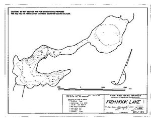 Contour map for FISHHOOK LAKE, British Columbia