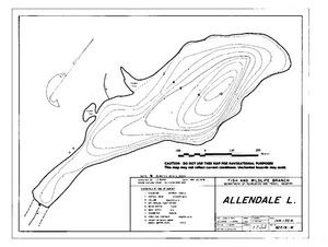 Contour map for ALLENDALE LAKE, British Columbia