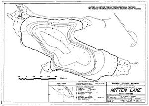 Contour map for MITTEN LAKE, British Columbia