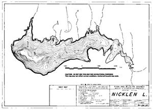 Contour map for NICKLEN LAKE, British Columbia