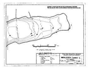 Contour map for WAHLEACH LAKE, British Columbia