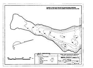 Contour map for WAHLEACH LAKE, British Columbia