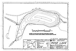 Contour map for Rose Lake, British Columbia