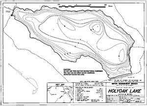 Contour map for HOLYOAK LAKE, British Columbia