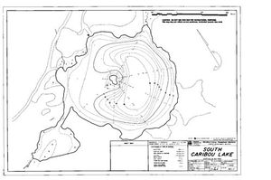 Contour map for CARIBOU LAKES, British Columbia