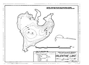 Contour map for VALENTINE LAKE, British Columbia