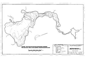 Contour map for MONKMAN LAKE, British Columbia
