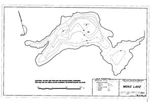 Contour map for MONS LAKE, British Columbia
