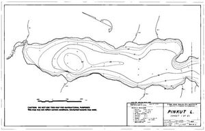 Contour map for PINKUT LAKE, British Columbia