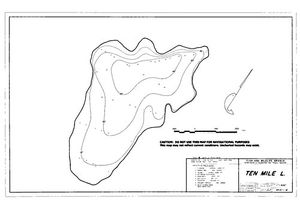 Contour map for TEN MILE LAKE, British Columbia