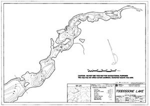 Contour map for TOODOGGONE LAKE, British Columbia