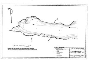 Contour map for TZENZAICUT LAKE, British Columbia