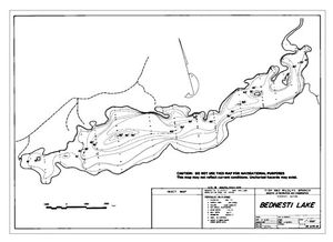 Contour map for BEDNESTI LAKE, British Columbia