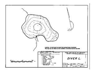 Contour map for DIVER LAKE, British Columbia