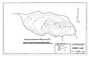 Contour map for KIBBEE LAKE, British Columbia