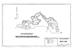 Contour map for NESS LAKE, British Columbia