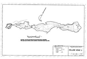 Contour map for Yellowhead Lake, British Columbia