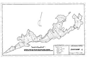 Contour map for SAKINAW LAKE, British Columbia