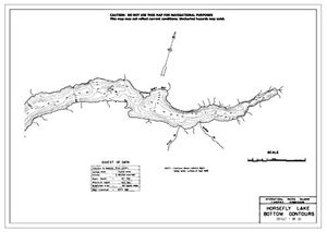 Contour map for HORSEFLY LAKE, British Columbia