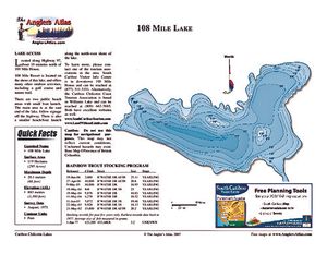 Shaded Contour map for 108 MILE LAKE, British Columbia
