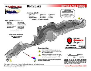 Shaded Contour map for BINTA LAKE, British Columbia