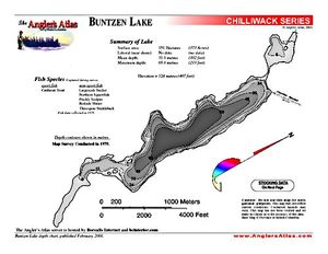 Shaded Contour map for BUNTZEN LAKE, British Columbia