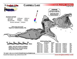 Shaded Contour map for CAMPBELL LAKE, British Columbia