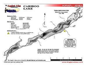 Shaded Contour map for CARIBOO LAKE, British Columbia