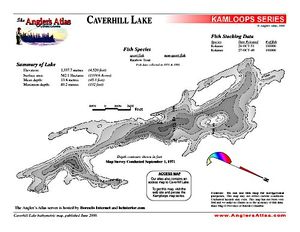 Shaded Contour map for CAVERHILL LAKE, British Columbia
