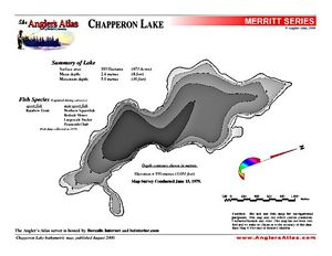 Shaded Contour map for CHAPPERON LAKE, British Columbia