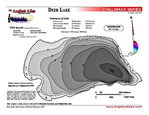 Shaded Contour map for DEER LAKE, British Columbia
