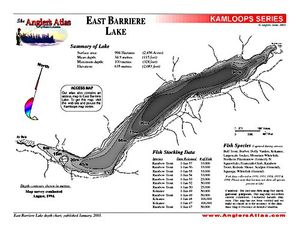 Shaded Contour map for EAST BARRIERE LAKE, British Columbia