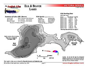 Shaded Contour map for BEAVER LAKE, British Columbia