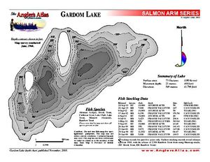 Shaded Contour map for GARDOM LAKE, British Columbia