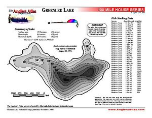 Shaded Contour map for GREENLEE LAKE, British Columbia