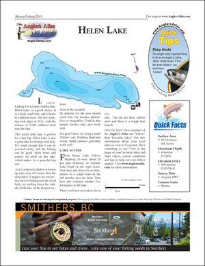 Shaded Contour map for HELEN LAKE, British Columbia