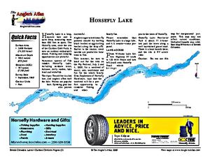 Shaded Contour map for HORSEFLY LAKE, British Columbia