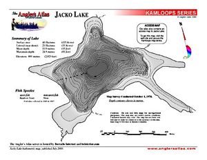 Shaded Contour map for JACKO LAKE, British Columbia