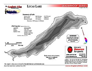 Shaded Contour map for LUCAS LAKE, British Columbia