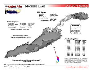 Shaded Contour map for MACHETE LAKE, British Columbia