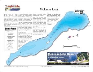Shaded Contour map for MCLEESE LAKE, British Columbia