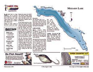 Shaded Contour map for MEZIADIN LAKE, British Columbia