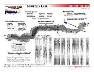 Shaded Contour map for MISSEZULA LAKE, British Columbia