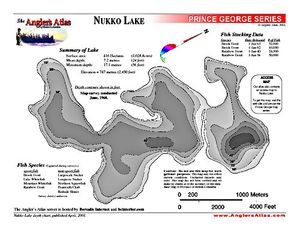 Shaded Contour map for NUKKO LAKE, British Columbia